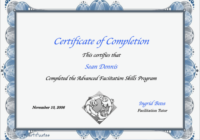 Certificate - Advanced Facilitation Skills