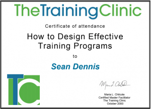 Training Clinic Certificate
